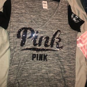 Large Victoria’s Secret Pink Glitter shirt top